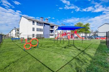 Leash free dog park with agility course